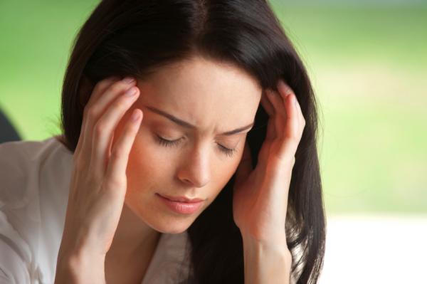woman with a headache