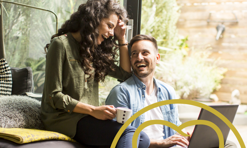 couple laughing
