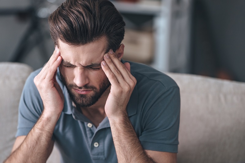 man feeling stressed